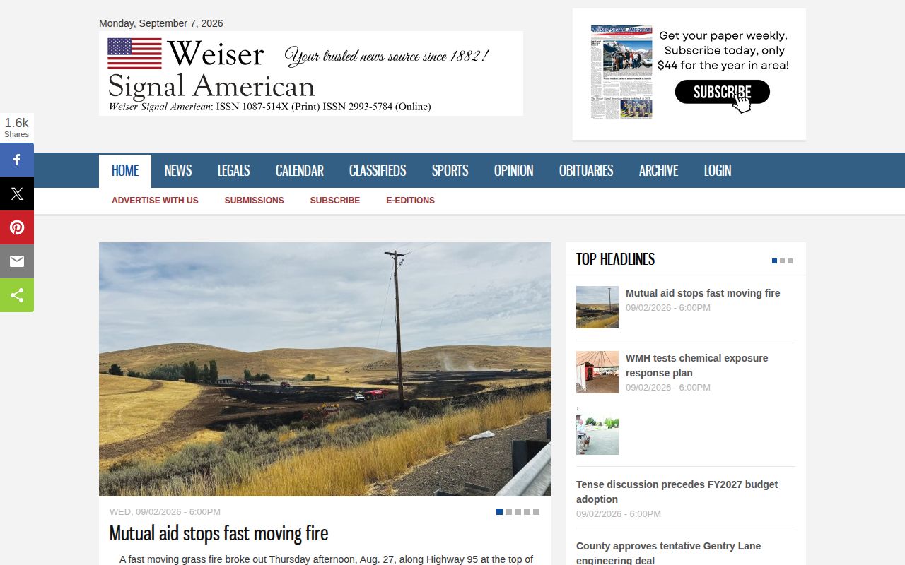 Signal American county news homepage